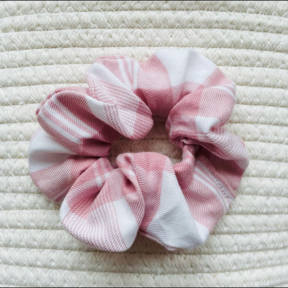 Pink Plaid Scrunchie